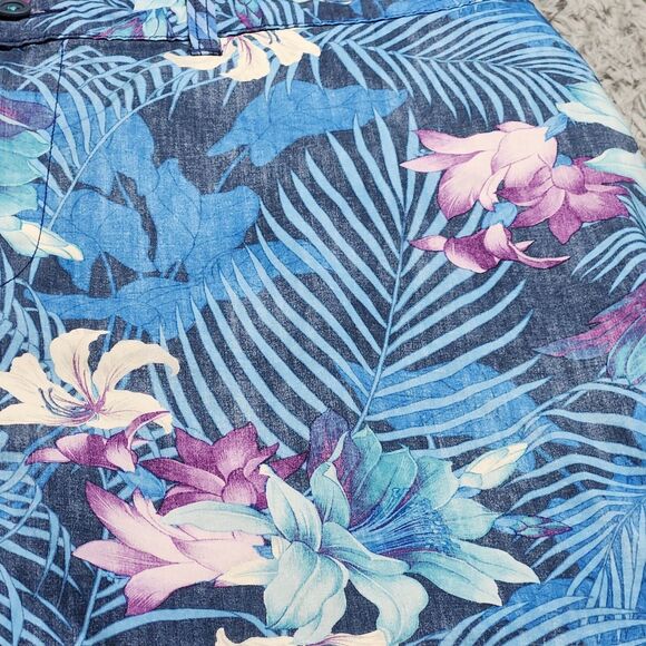 Tommy Bahama Swim Trunks Casual Shorts Mens XXL 2XL Blue Yellow Floral Lined - Picture 6 of 14